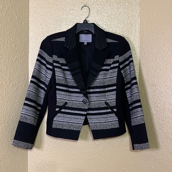 Classiques Entier Womens Sz M Black White Coat Jacket Blazer Long Sleeve - Picture 1 of 8